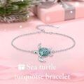 wholesale Ocean Bracelet 925 Sterling Silver Turquoise Sea Animal Link Bracelet Beach Themed Jewelry Gifts For Women -0-5