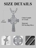 wholesale 925 Sterling Silver Celtic Knot Cross Pendant Necklaces for Women and Men - Religious  Ideas-0-2
