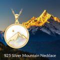 wholesale 925 Sterling Silver Plated Gold Metal Mother of Pearl Mountain Pendant Necklace for Women Christian  45cm Chain Length-0-1