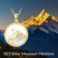 wholesale 925 Sterling Silver Mountain Landscape Pendant With Mother Of Pearl Inlay-0-1
