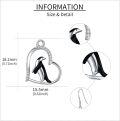 wholesale 925 Sterling Silver Penguin Heart Shape Dangle Drop Earrings for Women-0-3