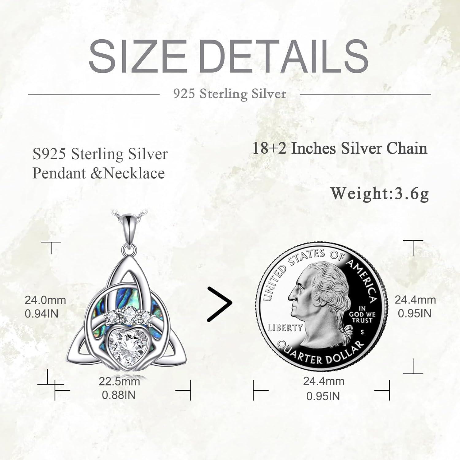 Sterling Silver Celtic Knot Trinity Necklace Irish Good Luck Jewelry-0-5