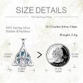 wholesale 925 Sterling Silver Abalone Shell Triquetra Pendant Necklaces for Women Irish Lucky Charm s 43cm Chain Length-0-4