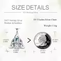 wholesale 925 Sterling Silver Abalone Shell Triquetra Pendant Necklaces Wholesale for Women Irish Lucky Charm s 43cm Chain Length-0-4