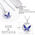 wholesale 925 Sterling Silver Blue Moonstone Butterfly Pendant Necklace-0-3