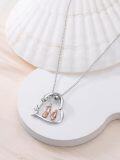 wholesale 925 Sterling Silver Mother and 2 Daughters Heart Pendant Necklace for Women-0-3