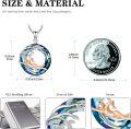 wholesale 925 Sterling Silver Blue Crystal Sports Diving Girl Pendant Necklace for Women-0-3