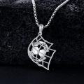 wholesale 925 Sterling Silver Soccer Ball in Net Pendant Necklace  for Men Women Sport Gift-0-1
