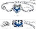 wholesale 925 Sterling Silver Heart-Shaped Blue Crystal Celtic Dragon & Wolf Adjustable Bracelet for Women-0-4