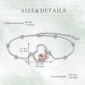 wholesale 925 Sterling Silver Heart-Shaped Bracelet with Rose Gold Reading Girl Charm and Cubic Zirconia Stones - Gift for Book Lovers-0-2