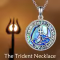 wholesale 925 Sterling Silver Abalone Shell Triskele Trinity Knot Pendant Necklace-0-3