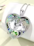 TOUPOP Sterling Silver Heart Urn Necklace For Ashes, Couple Memorial Keepsake Jewelry-0-1
