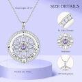 wholesale 925 Sterling Silver 12 Months Birthstone Compass Necklace for Women-0-3