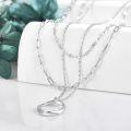 wholesale 925 Sterling Silver Bohemian Layered Necklace with Triangular Pendant and Chain - Holiday Gift Ideas for Her-0-2
