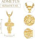 wholesale Gold 925 Sterling Silver Celtic Cross Pendant on Rolo Chain - Irish Knot Protection Jewelry for Men (24) -0-1