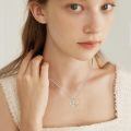 wholesale 925 Sterling Silver Saint Michael Archangel Heart Pendant Necklace Platinum Plated-0-3