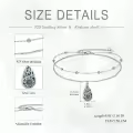 wholesale 925 Sterling Silver Teardrop Abalone Shell Flower Charm Layered Ankle Bracelet-0-3