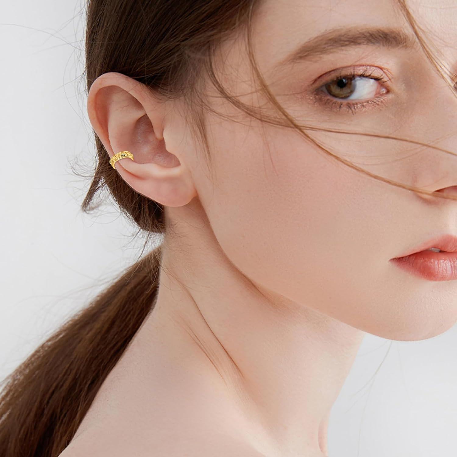 14K Gold Bowknot Design Non-Piercing Ear Wrap Earring  for Women-0-2