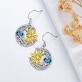 wholesale 925 Sterling Silver Celestial Sun & Stars Drop Dangle Earrings s for Women Girls Mom-0-1