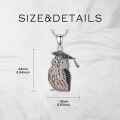 wholesale 925 Sterling Silver CZ Graduation Owl Pendant Necklace for Women Girls  43mm x 68mm-0-3