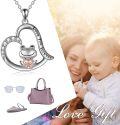 wholesale 925 Sterling Silver Heart Love You Forever Frog Pendant Necklace for Women and Girls-0-4