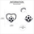 wholesale Sterling Silver Soccer Earrings with Stones - Hypoallergenic Sports Jewelry Gift for Women Fans Athletes-0-2