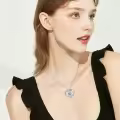 TOUPOP Sterling Silver Sapphire Heart Necklace Gift for Women-0-1