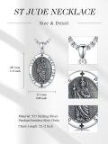 wholesale 925 Sterling Silver  Oval Saint Jude Pendant Necklaces for Men & Women-0-1