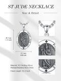 wholesale 925 Sterling Silver  Oval Saint Jude Pendant Necklaces for Men & Women-0-1