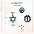 wholesale 925 Sterling Silver Turquoise Cross Star of David AA Sobriety Necklace Judaic  for Women Men-0-4