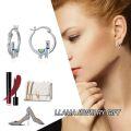 wholesale 925 Sterling Silver Small Hoop Earrings with Cute Llama Design Gifts for Women and Daughters-0-4