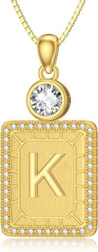 wholesale 18K Gold Sterling Silver A Z Initial Necklace for Women Gift for Mom Wife Girlfriend-K