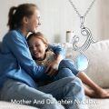 wholesale 925 Sterling Silver Moonstone Mother Daughter Pendant Necklaces Gifts for Women-0-5