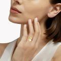 wholesale 925 Sterling Silver & Gold Plated Pearl Flower Promise Ring - Adjustable Size 7-9, Hypoallergenic, Gift Box-0-3