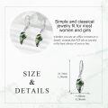 wholesale 925 Silver Moss Agate Drop Earrings Platinum Plated Teardrop Lever Back For Women-0-5