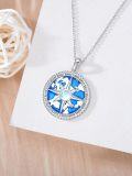 wholesale 925 Sterling Silver Compass World Map Pendant Necklace for Women Girls-0-4