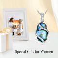 wholesale 925 Sterling Silver Abalone Shell Teardrop Pendant Necklace for Women Mother's Day Gifts-0-3