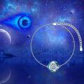 wholesale 925 Sterling Silver Blue Crystal Evil Eye Protection Charm Bracelet Lucky s for Women-0-4