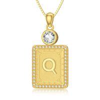 wholesale 925 Sterling Silver A-Z Initial Pendant Necklaces for Women-Q