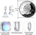 wholesale 925 Sterling Silver Moonstone Hoop Earrings for Women-0-5
