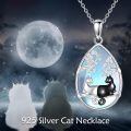wholesale 925 Sterling Silver Yin Yang Cats Pendant Necklace for Women-0-2