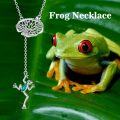 wholesale 925 Sterling Silver Green Enamel Leaf & Frog Adjustable Lariat Necklace-0-5