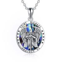wholesale 925 Sterling Silver Saint Michael Protect Us Pendant Necklace-Saint Michael Necklace for Men