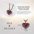 wholesale 925 Sterling Silver Red Heart with Wing Pendant Necklace for Women-0-4