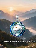 TOUPOP Sterling Silver Abalone Turquoise Mustard Seed Faith Necklace-0-1