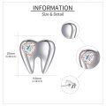 wholesale 925 Sterling Silver Tooth Shape Heart Cz Stud Earrings Platinum Rose Gold Plated-0-4