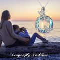 wholesale 925 Sterling Silver Dragonfly/Butterfly Pendant Necklace with Crystal Birthdays Christmas Gifts for Women-0-3