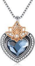 wholesale 925 Sterling Silver Blue Austrian Crystal Lotus Heart Pendant Cremation Jewelry Urn Necklace for Ashes Keepsake Memorial Gifts 48 Chain-0-0