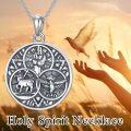 wholesale 925 Sterling Silver Aztec Symbol Pendant with Hand and Animal Motifs Necklace for Men-0-4