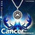 wholesale 925 Sterling Silver Cancer Zodiac Sign Constellation Pendant Necklaces for Men Women Astrology Gifts-0-5